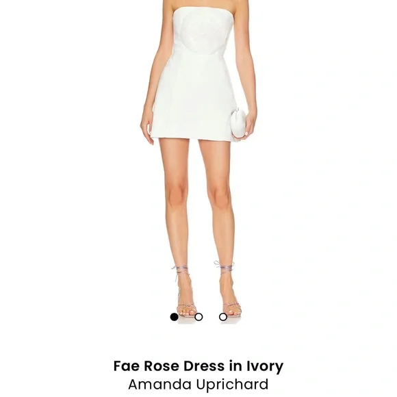 Amanda Uprichard Fae Rose Black Strapless Dress, New - Picture 5 of 5